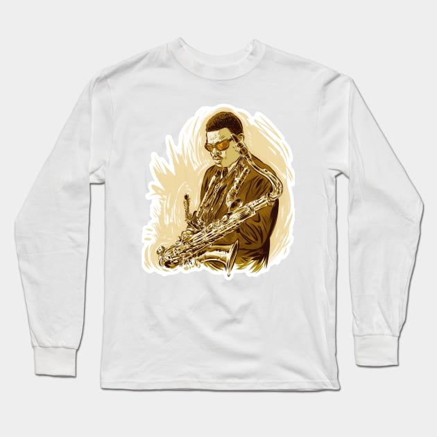 Roland Kirk - An illustration by Paul Cemmick Long Sleeve T-Shirt by PLAYDIGITAL2020
